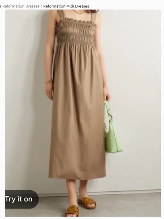 Reformation Dresses & Skirts - Reformation Solstice Dress, Tan